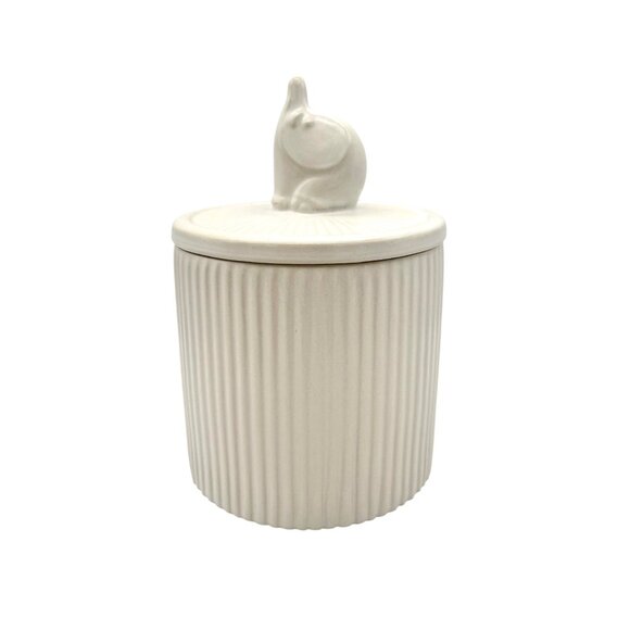 Jonathan Adler Other - RARE White Ceramic Elephant Lidded Canister Whimsical Storage Decor 6" H